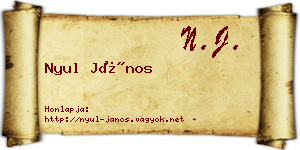 Nyul János névjegykártya